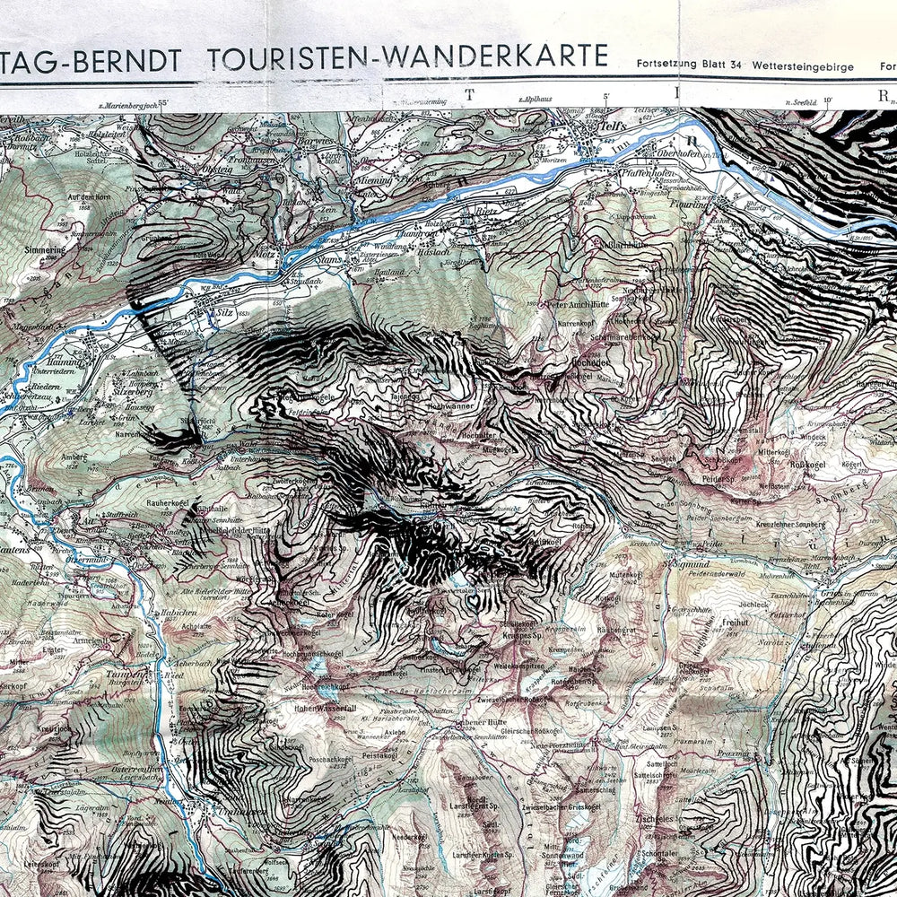 An old map with the Ed Fairburn | "Innsbruck" brand on it.