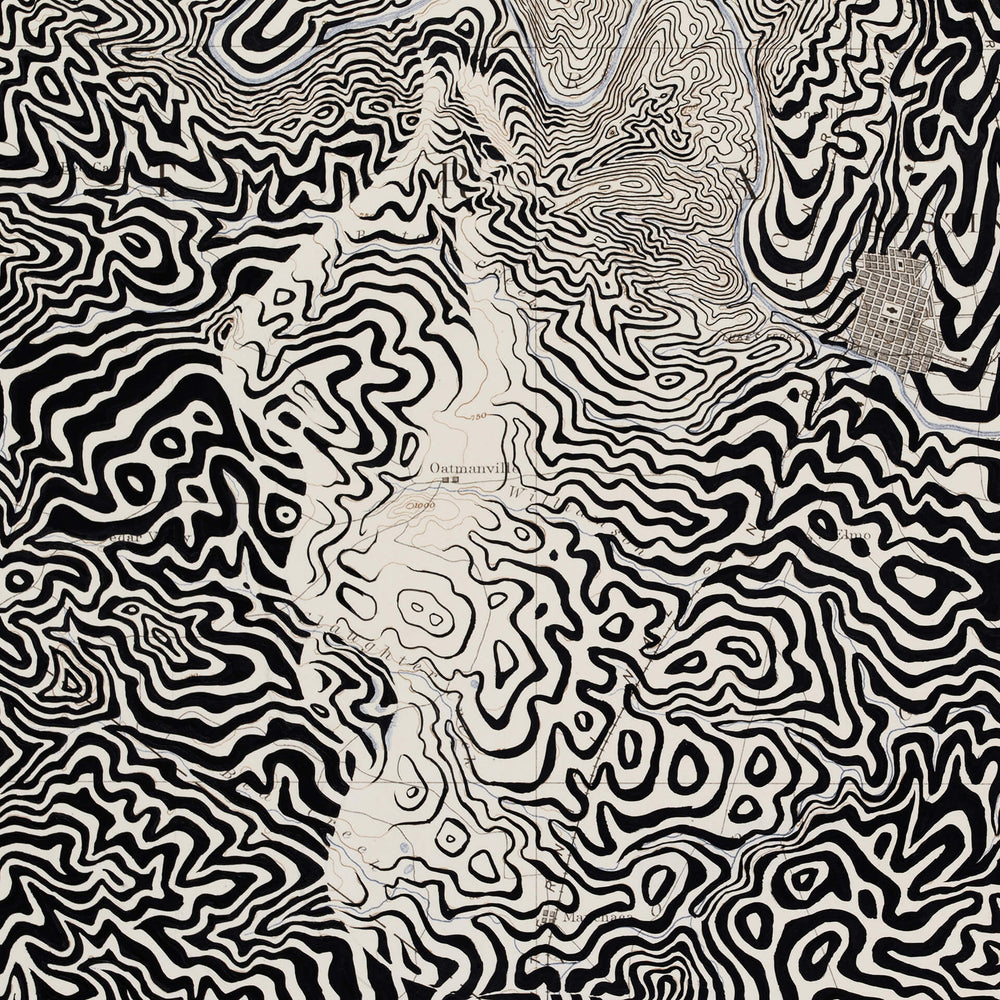 A black and white drawing of a woman on Ed Fairburn's "Austin, Texas" paper.