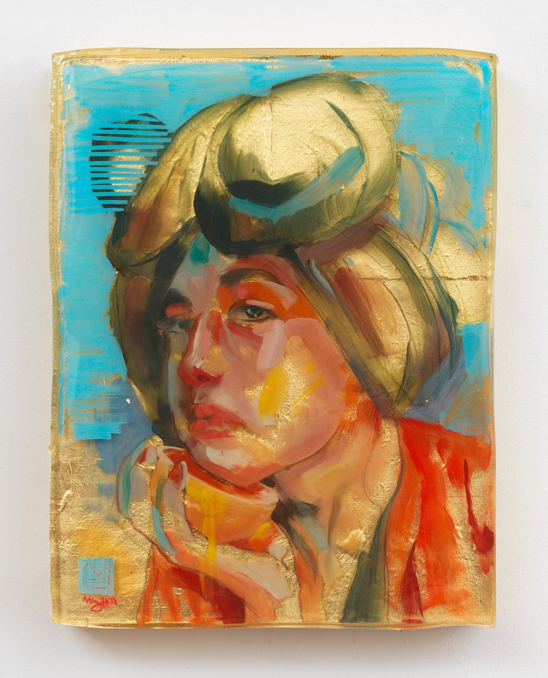A stunning oil painting by Marc Scheff - "O Muse" featuring a woman donning a stylish hat, paying homage to Marc Scheff.