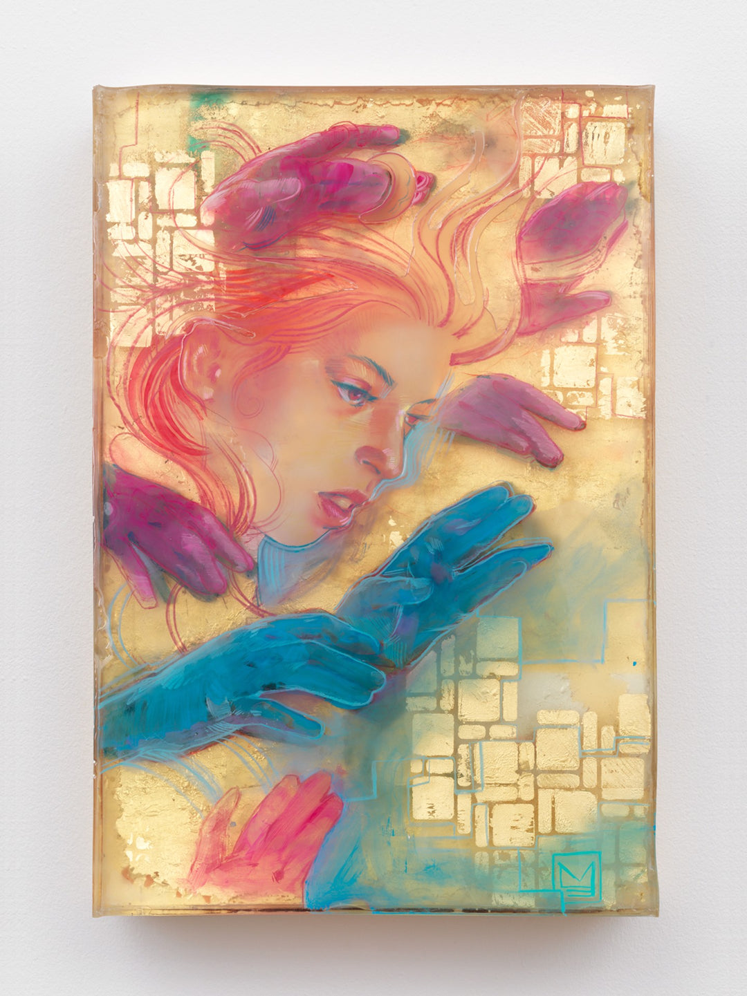 Marc Scheff - "Whelming Over" is a painting of a woman holding her hands, created by Marc Scheff using acrylic.