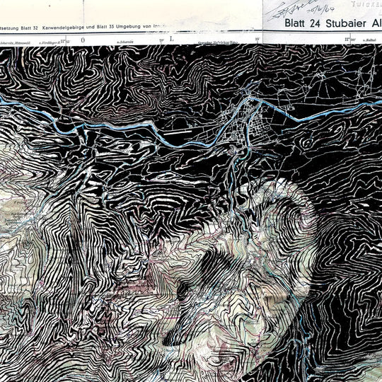 An Ed Fairburn | "Innsbruck" map of california with a man's face on it.