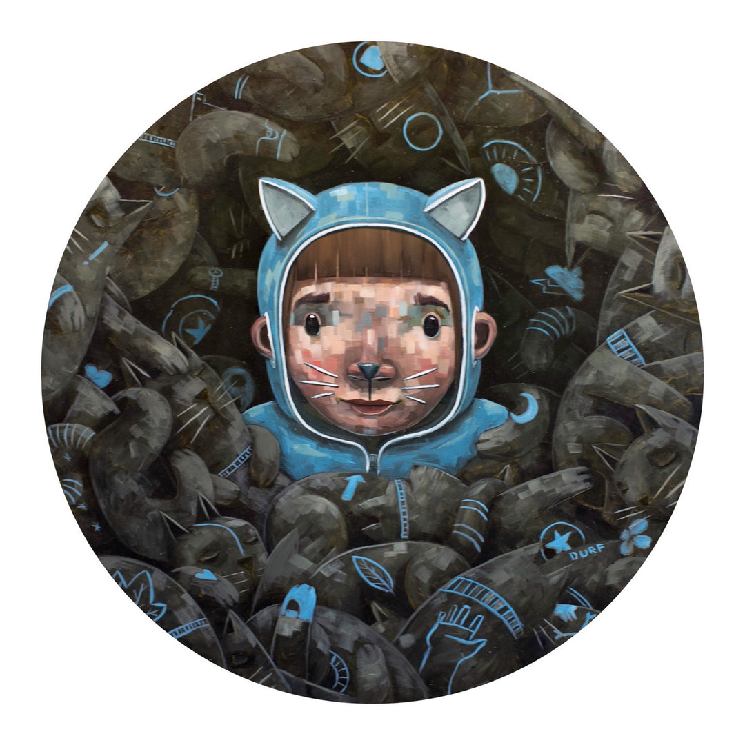 Diane in the Purr by Nathan Durfee, oil on panel, 20 x 20 inches