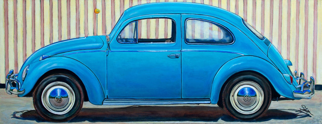 1967 Blue Volkswagen Beetle by Shan Fannin - Abend Gallery - Shan Fannin