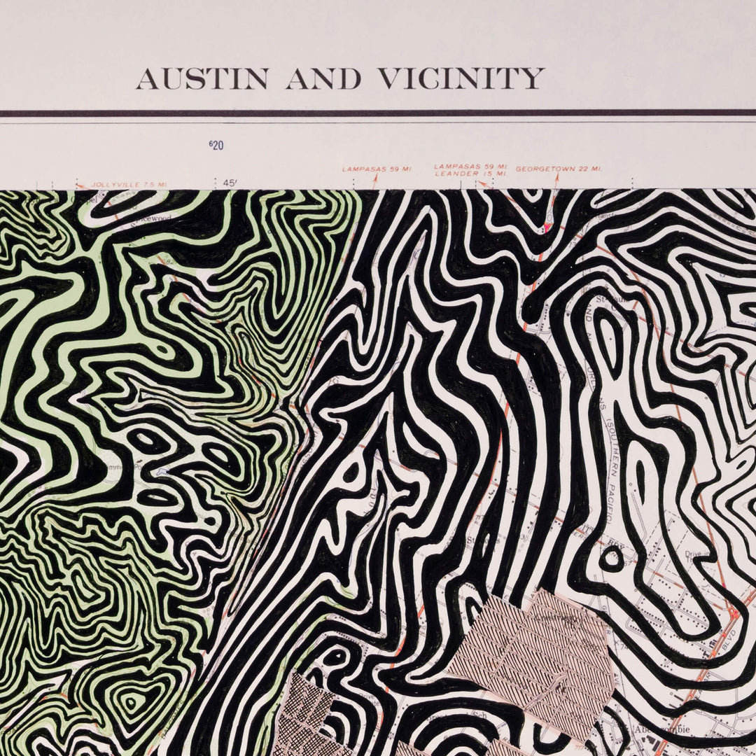 A limited edition Ed Fairburn | "Austin and Vicinity" black and white pattern.