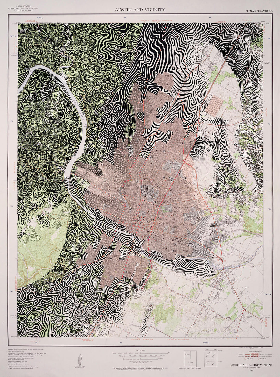 Printed street map of Ed Fairburn | "Austin and Vicinity" by Ed Fairburn.