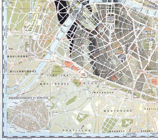 An Ed Fairburn | "Paris" (Artist Proof) map showing the city of Paris.