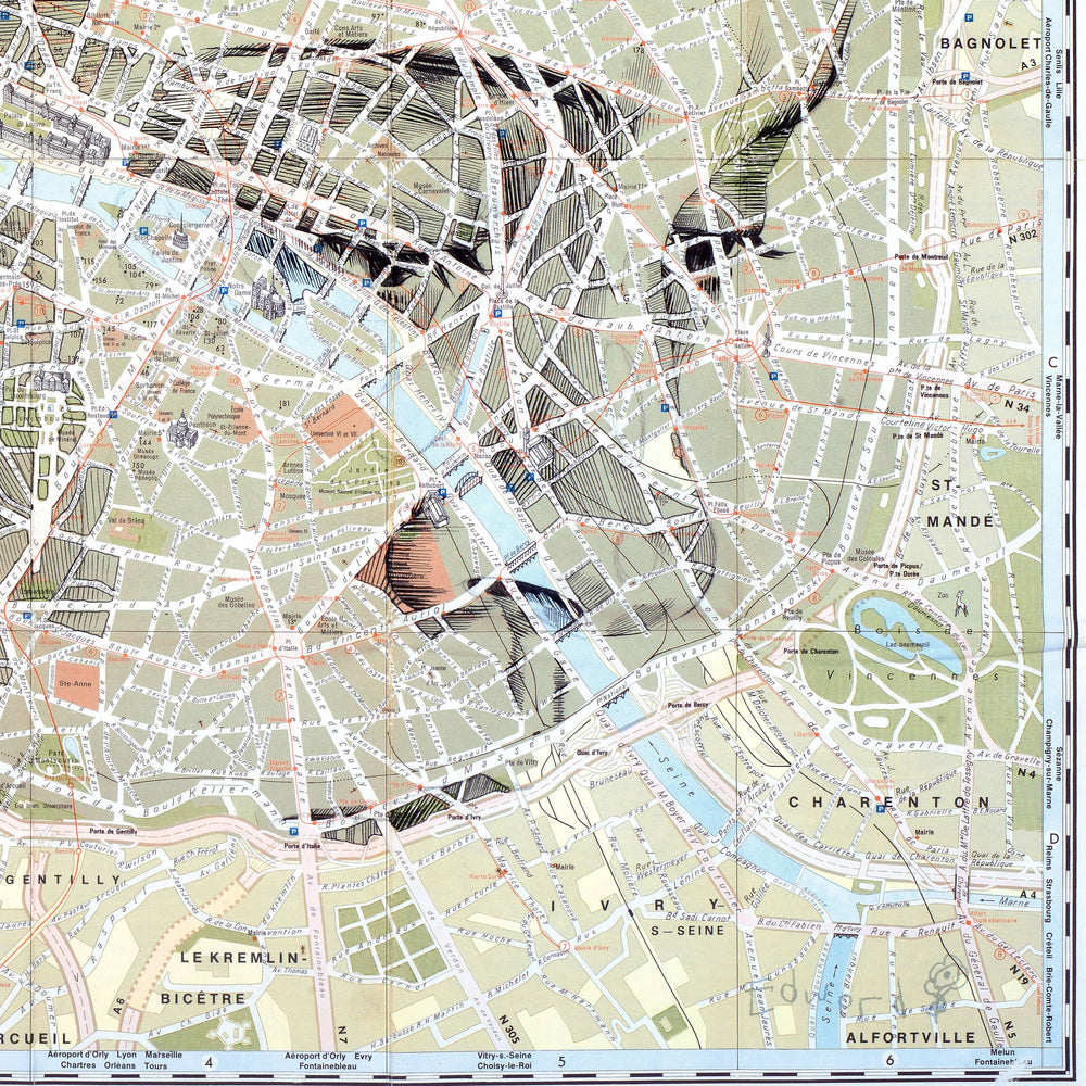 a "Ed Fairburn | Paris" (Artist Proof) map with roads and buildings.