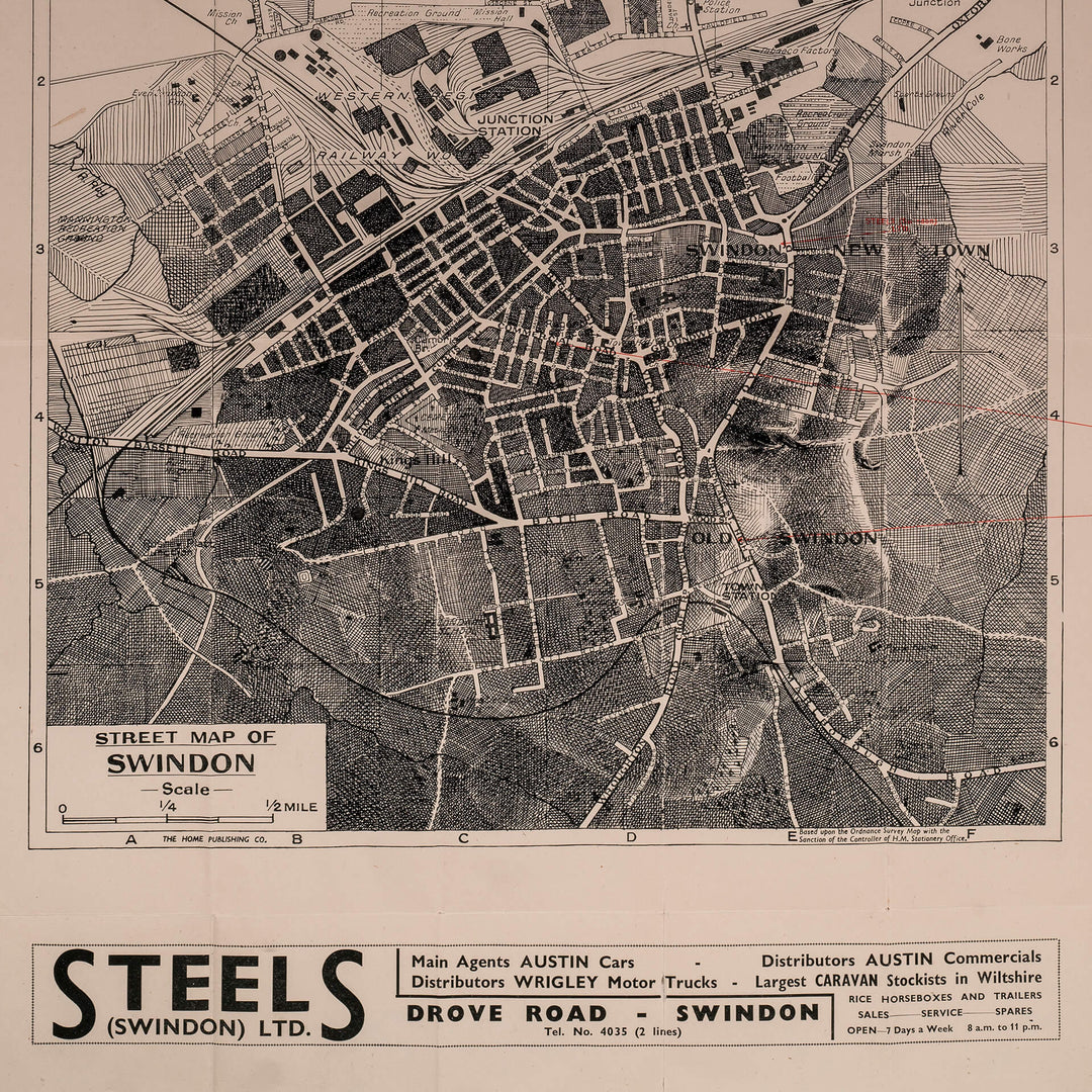 Keywords: vintage street map, Ed Fairburn | "Swindon