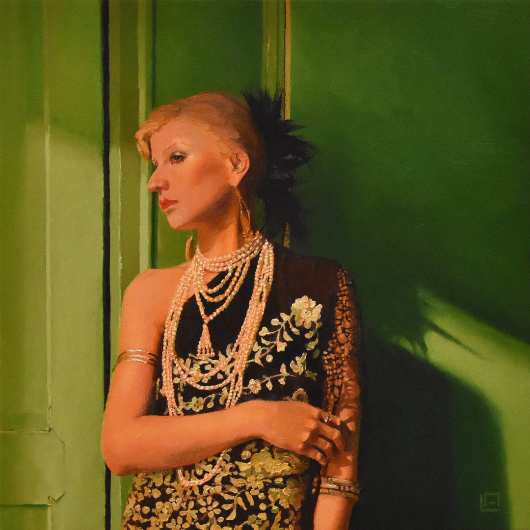 A Black and White Girl in a Technicolor World by Linda Delahaye - Abend Gallery - Linda Delahaye
