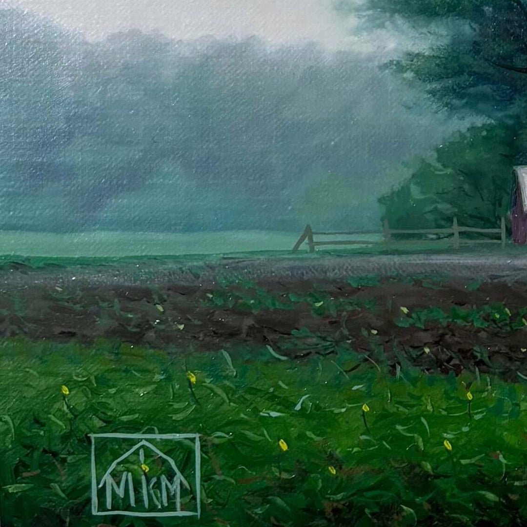 Barn in the Rain by Michael Miller - Abend Gallery - Michael Miller