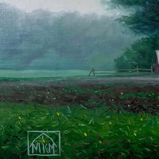 Barn in the Rain by Michael Miller - Abend Gallery - Michael Miller