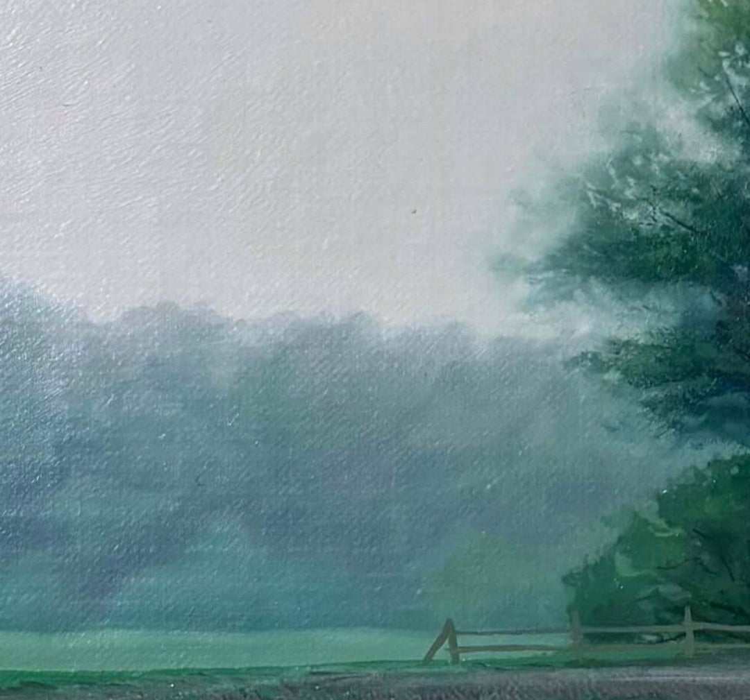 Barn in the Rain by Michael Miller - Abend Gallery - Michael Miller