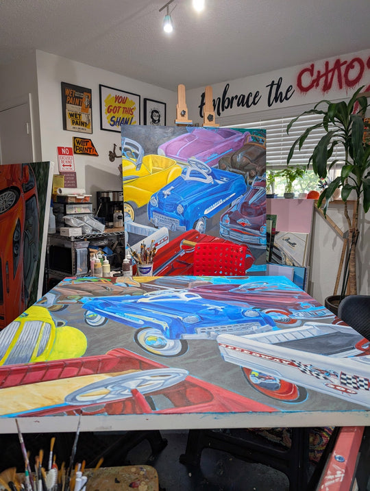 Bumper to Bumper by Shan Fannin - Abend Gallery - Shan Fannin