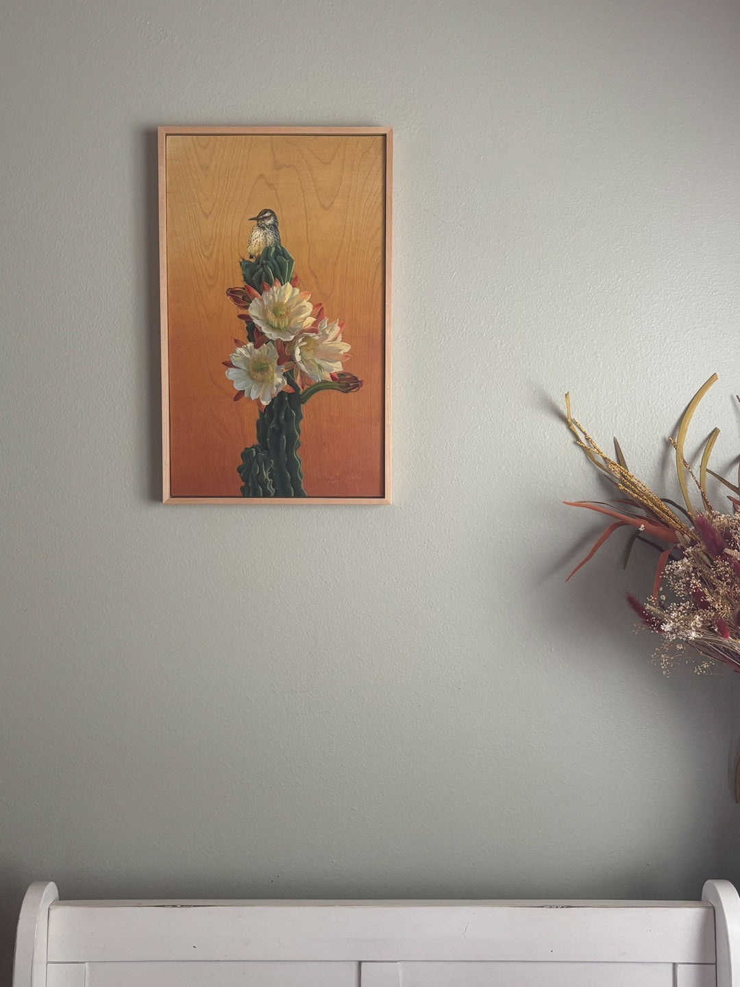 Cactus Wren and Desert Bloom by Terra Novak - Abend Gallery - Terra Novak