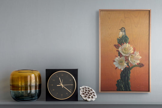 Cactus Wren and Desert Bloom by Terra Novak - Abend Gallery - Terra Novak