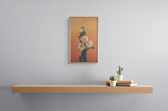Cactus Wren and Desert Bloom by Terra Novak - Abend Gallery - Terra Novak