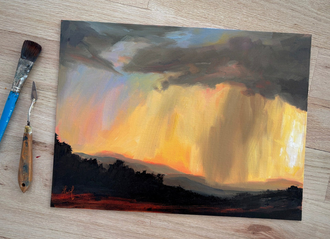 Desert Rain by Leigh Ann Van Fossan - Abend Gallery - Leigh Ann Van Fossan