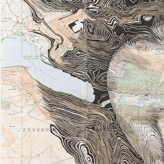 a map with Ed Fairburn's "Keswick" brand with a woman's face on it.