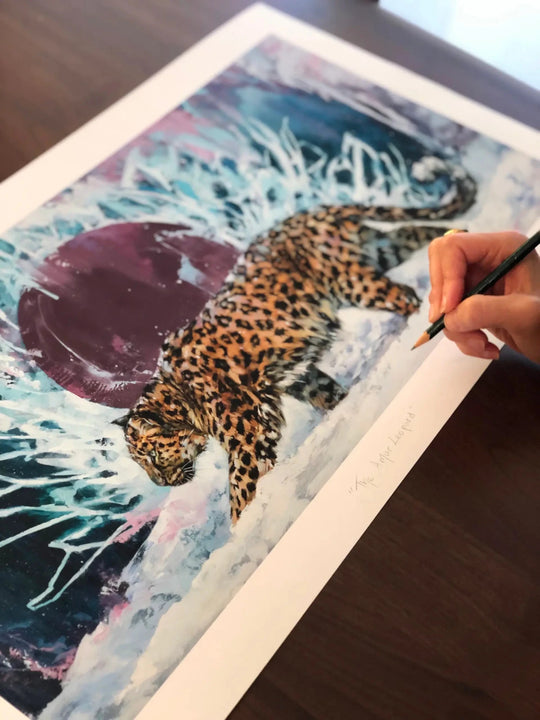 Lindsey Kustusch | The Amur Leopard | Limited Edition Print - Abend Gallery - Lindsey Kustusch