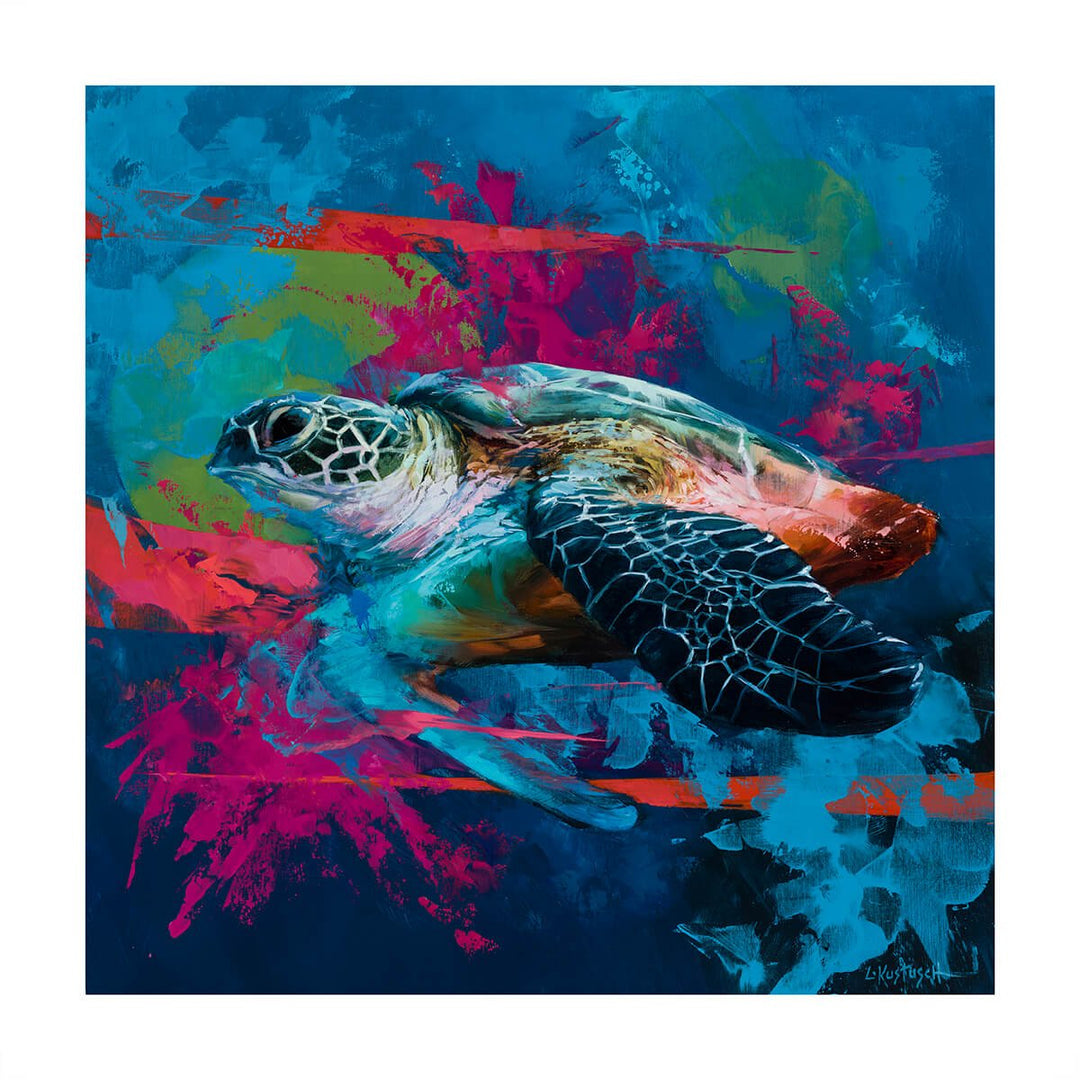 Lindsey Kustusch | The Green Sea Turtle | Limited Edition Print - Abend Gallery - Lindsey Kustusch
