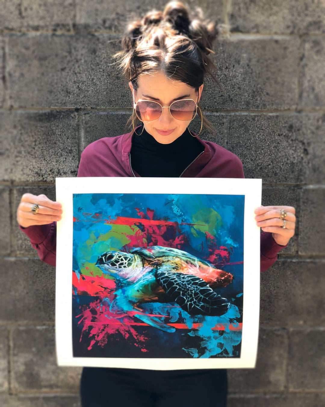 Lindsey Kustusch | The Green Sea Turtle | Limited Edition Print - Abend Gallery - Lindsey Kustusch