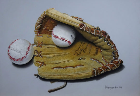 Vintage Catch by Irene Georgopoulou, soft pastels on paper, 8.5 x 11.5 inches