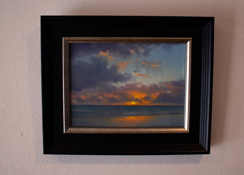 Orange on Blue by Devin Michael Roberts - Abend Gallery - Devin Michael Roberts