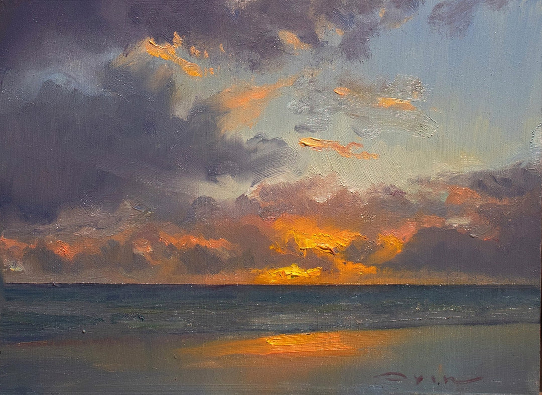 Orange on Blue by Devin Michael Roberts - Abend Gallery - Devin Michael Roberts