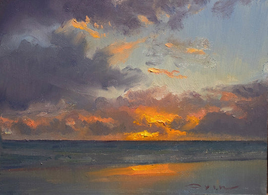 Orange on Blue by Devin Michael Roberts - Abend Gallery - Devin Michael Roberts