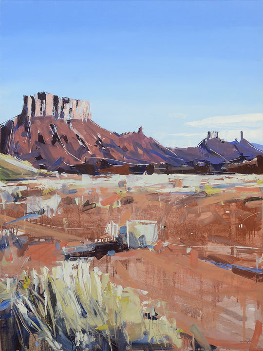 Moab Plateaus by David Shingler, oil on board, 48 x 36 inches