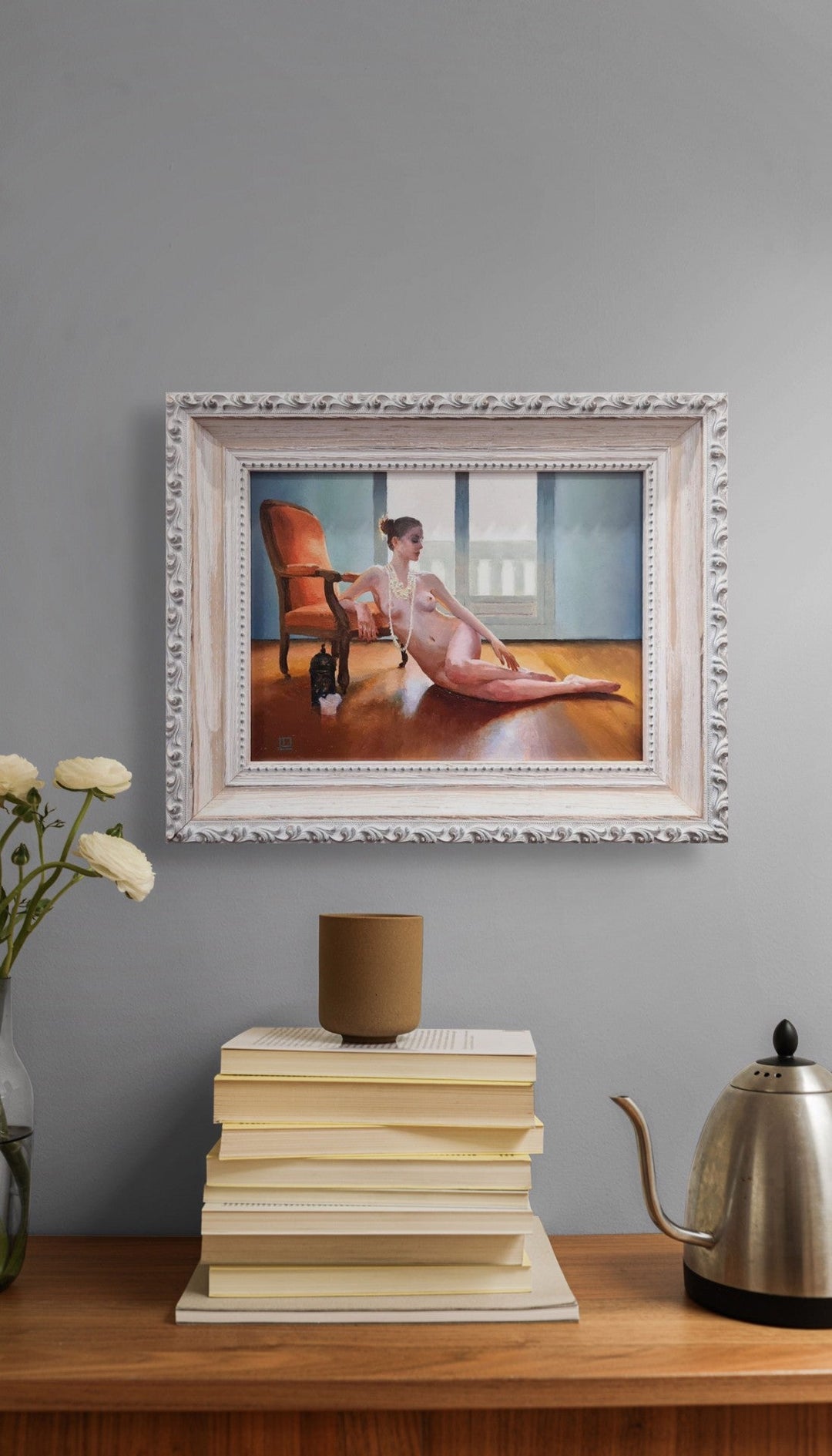The Orange Voltaire I by Linda Delahaye - Abend Gallery - Linda Delahaye