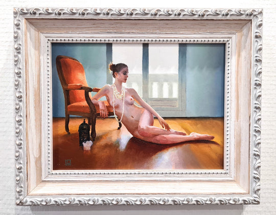 The Orange Voltaire I by Linda Delahaye - Abend Gallery - Linda Delahaye