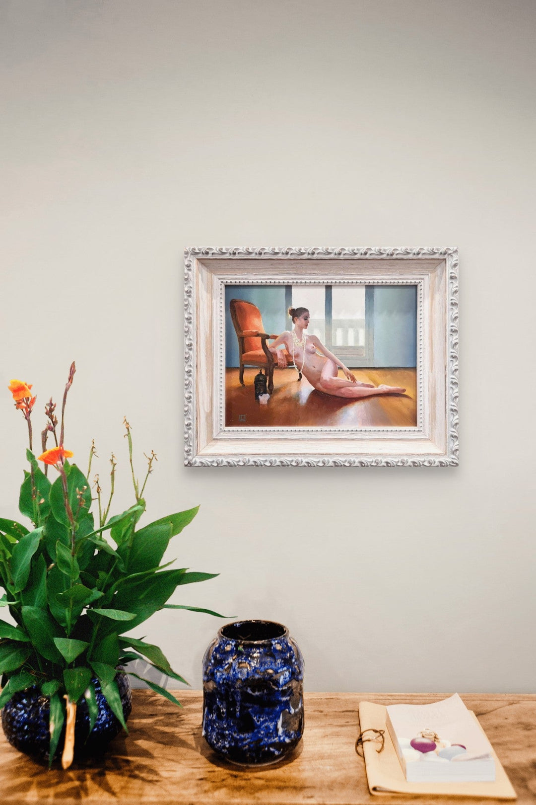 The Orange Voltaire I by Linda Delahaye - Abend Gallery - Linda Delahaye