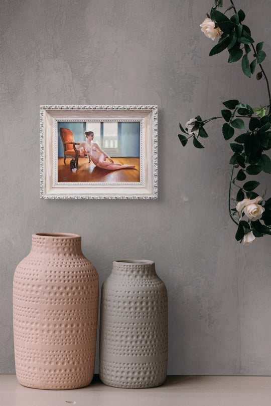 The Orange Voltaire I by Linda Delahaye - Abend Gallery - Linda Delahaye