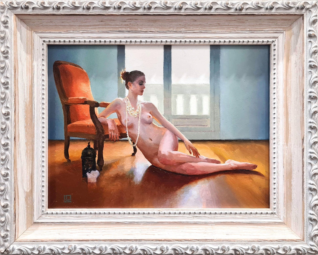 The Orange Voltaire I by Linda Delahaye - Abend Gallery - Linda Delahaye