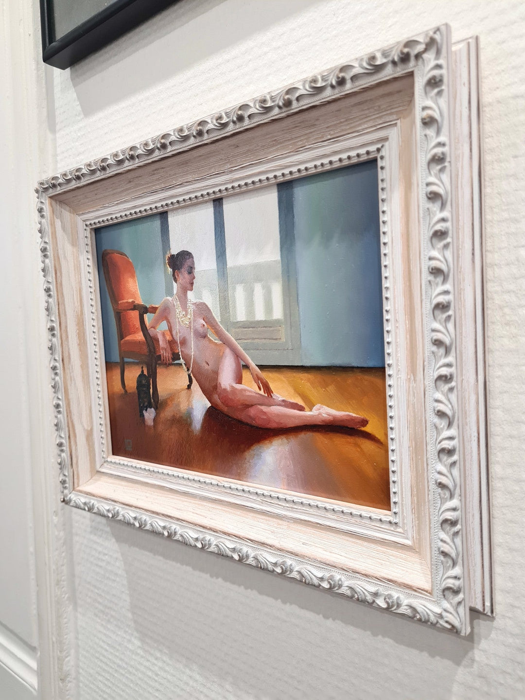 The Orange Voltaire I by Linda Delahaye - Abend Gallery - Linda Delahaye
