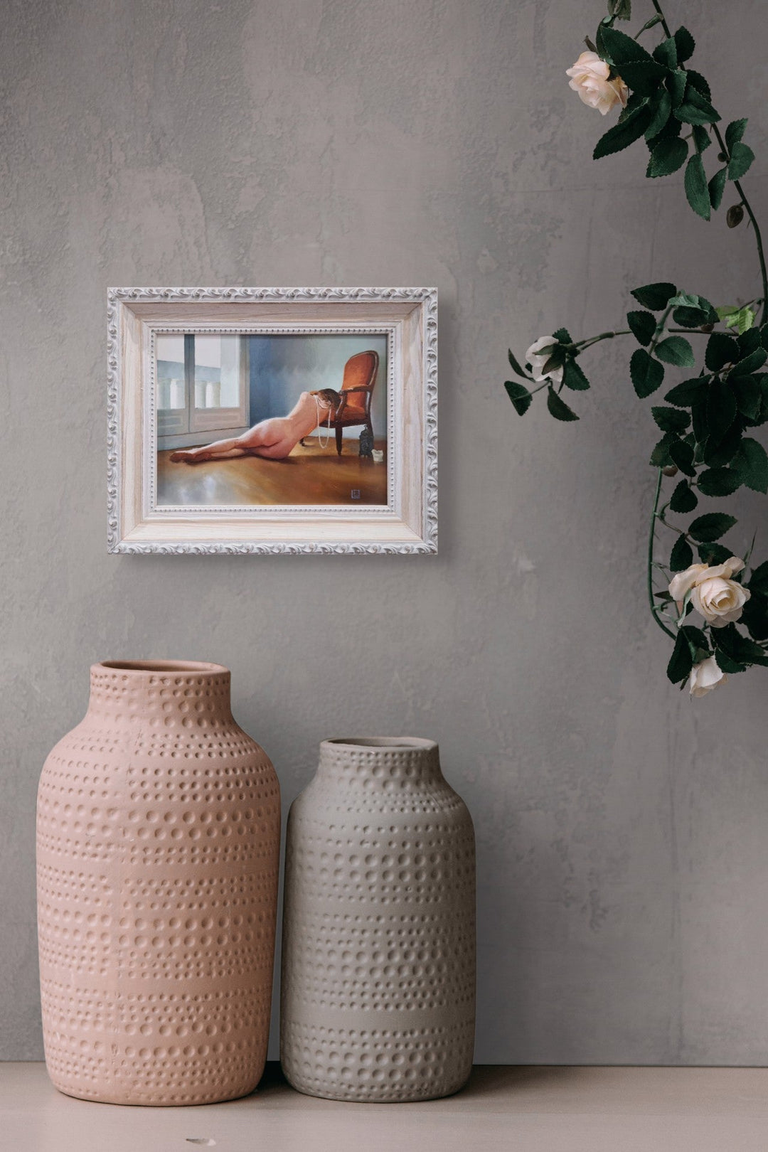 The Orange Voltaire II by Linda Delahaye - Abend Gallery - Linda Delahaye