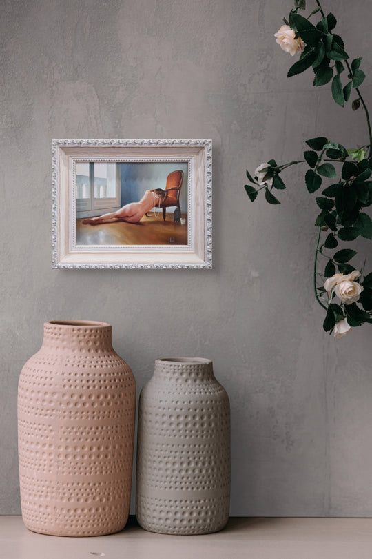 The Orange Voltaire II by Linda Delahaye - Abend Gallery - Linda Delahaye