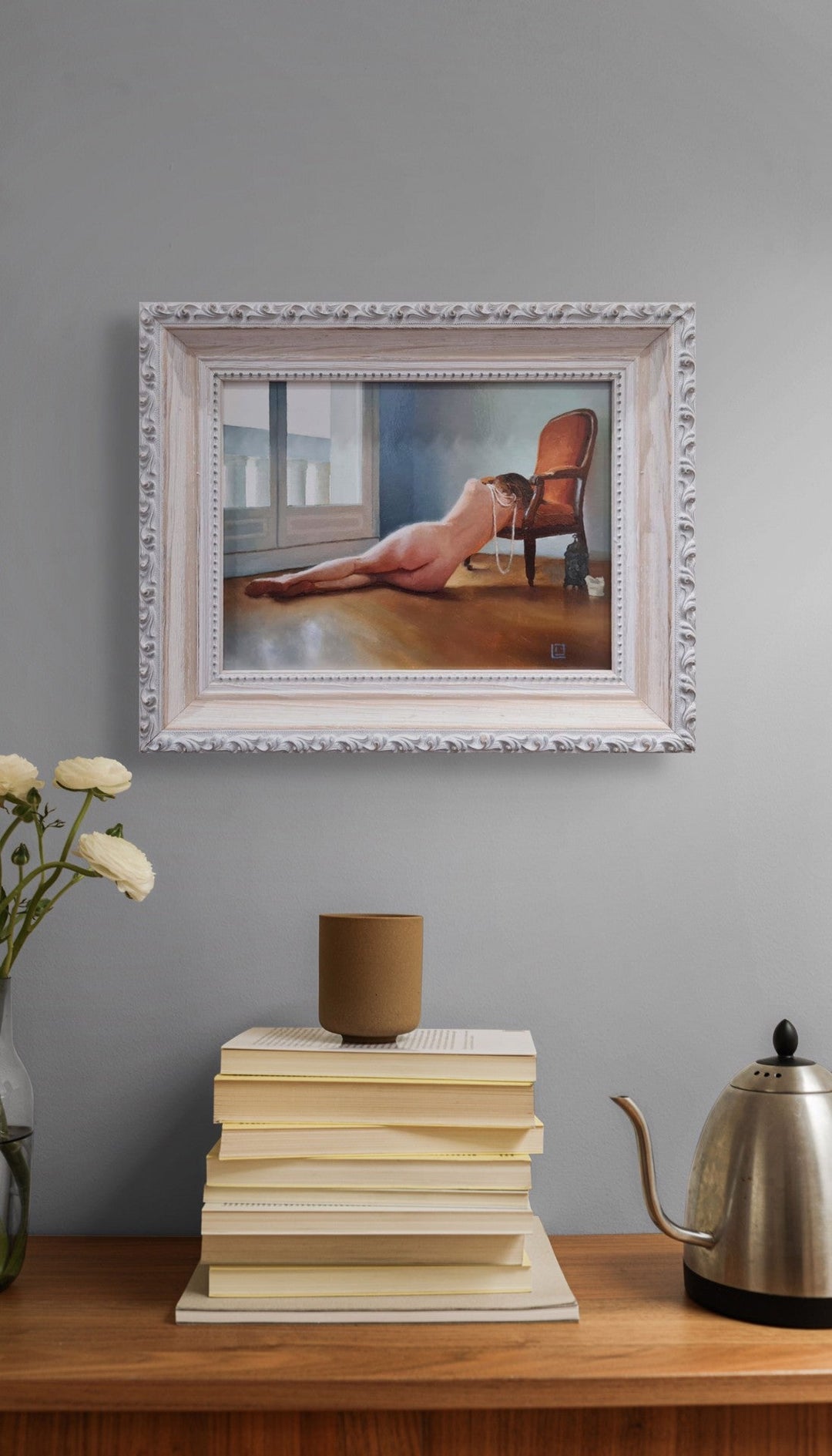 The Orange Voltaire II by Linda Delahaye - Abend Gallery - Linda Delahaye