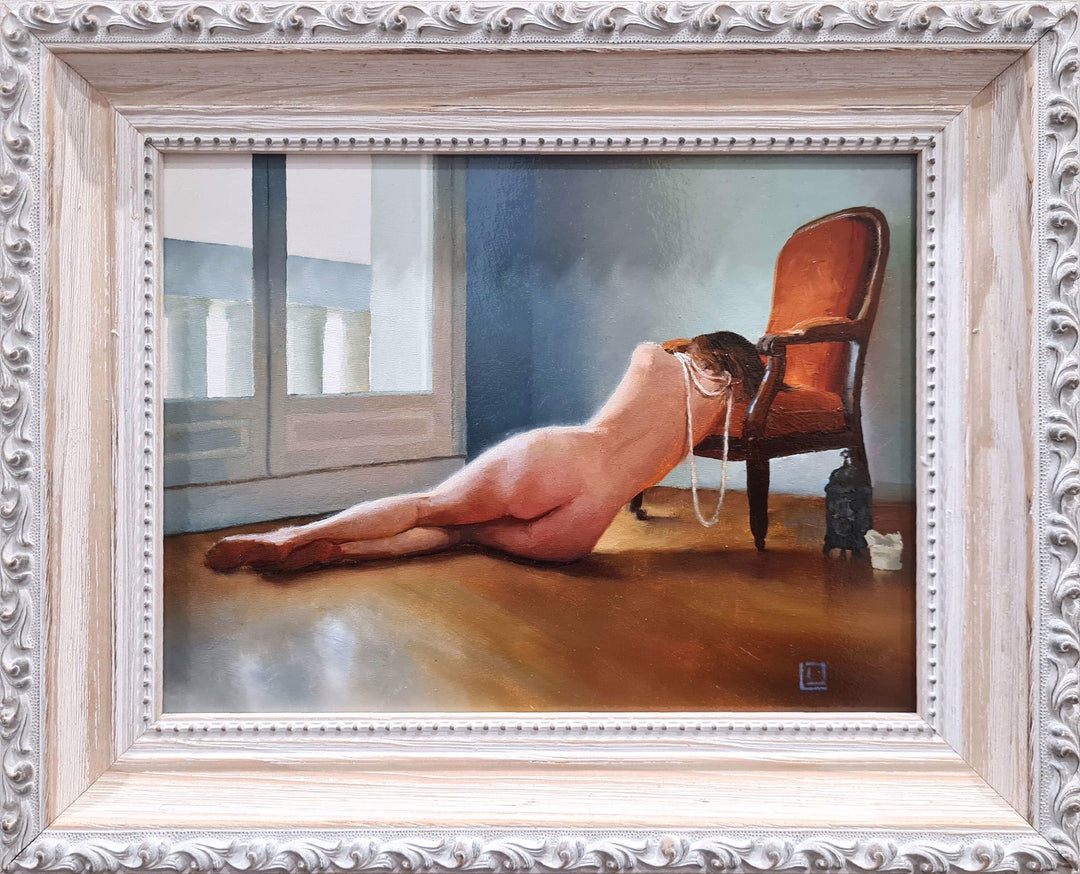 The Orange Voltaire II by Linda Delahaye - Abend Gallery - Linda Delahaye