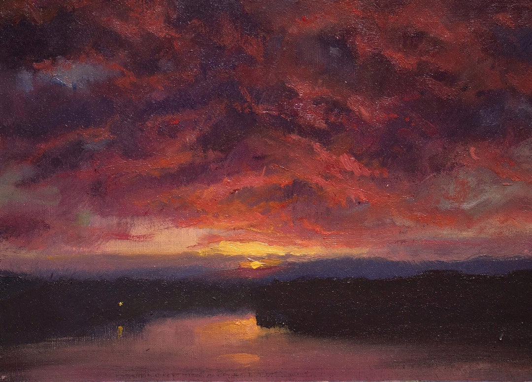 Twilight Over a Mountain Lake by Devin Michael Roberts - Abend Gallery - Devin Michael Roberts