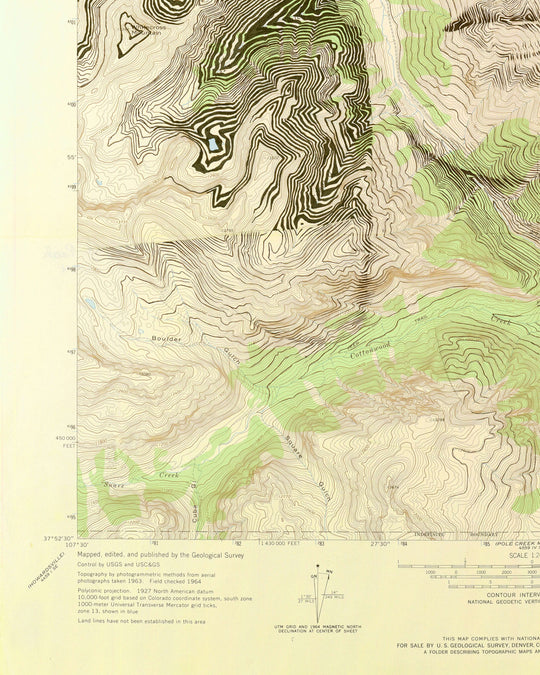 A limited edition topographic map of the "San Juan Mountains" featuring a stunning depiction of a woman's face by Ed Fairburn.