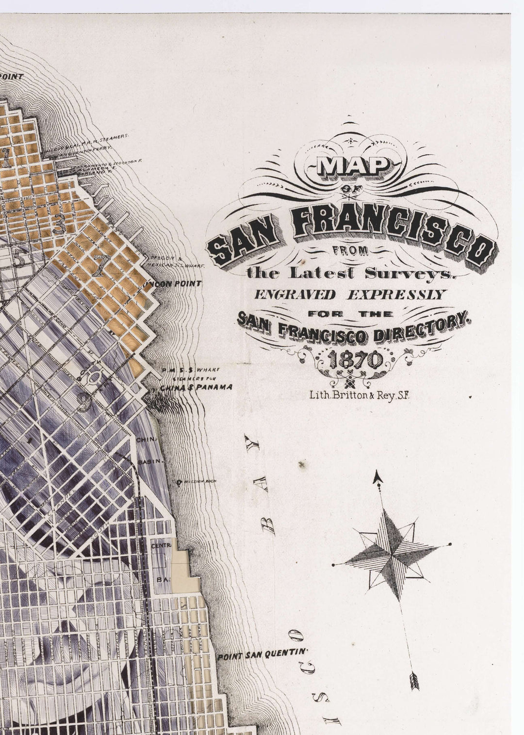 A map of Ed Fairburn's "San Francisco" with a star on it.