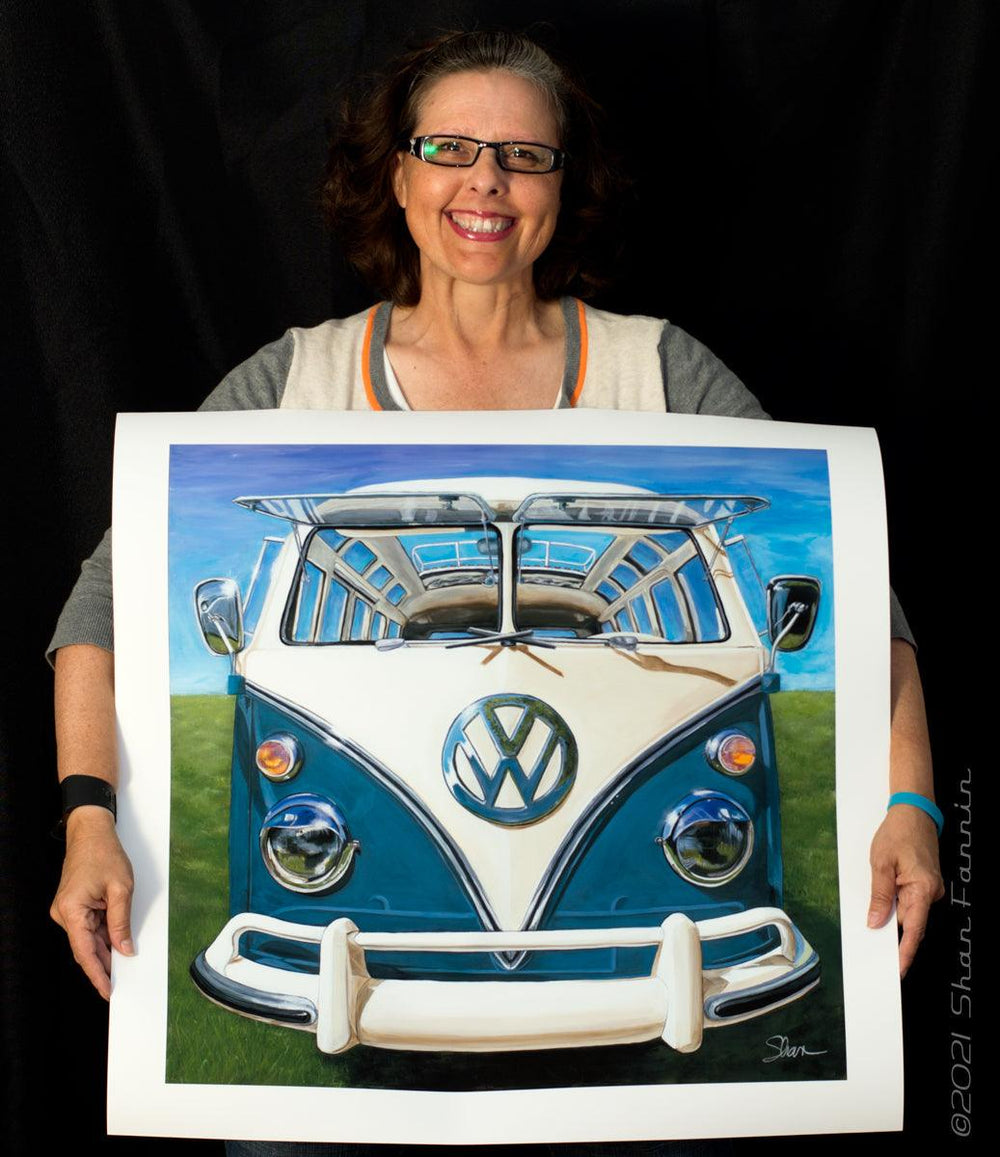 Shan Fannin | "1967 Volkswagen Samba/Kombi Bus" | 28 x 28" - Abend Gallery - Shan Fannin