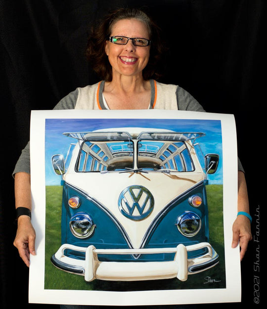Shan Fannin | "1967 Volkswagen Samba/Kombi Bus" | 28 x 28" - Abend Gallery - Shan Fannin