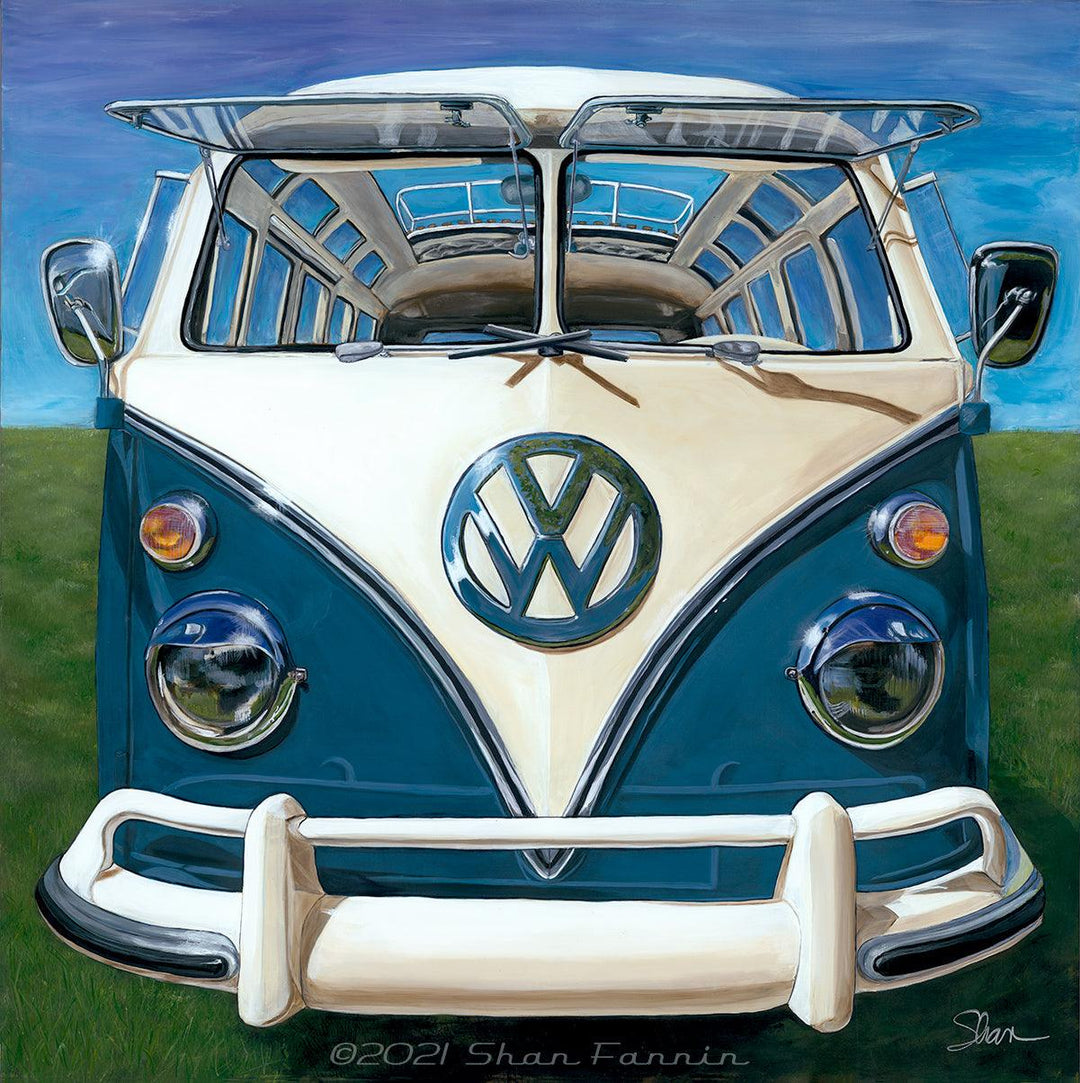 Shan Fannin | "1967 Volkswagen Samba/Kombi Bus" | 28 x 28" - Abend Gallery - Shan Fannin