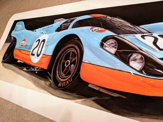 Shan Fannin | "1970 Porsche 917k" | 14 x 34" - Abend Gallery - Shan Fannin