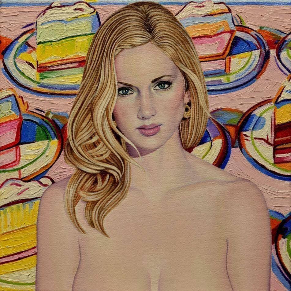 Suzy Smith | "Pie" | 8 x 8" - Abend Gallery - Suzy Smith